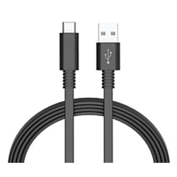 Ativa® Flat USB Type-C-To-USB-Type-A Cable, 6', Black, 41530