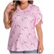 thumbnail image 2 of Fiudx Camisetas para Mujer Top de Manga Corta con Cuello En V y Estampado de Hojas Grandes para Mujer, 2 of 7