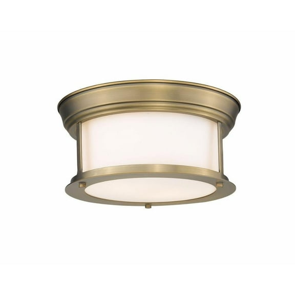 2 Light Flush Mount in Seaside Style 11 inches Wide By 5.5 inches High-Heritage Brass Finish Bailey Street Home 372-Bel-4314812