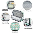 thumbnail image 4 of Standing Pencil Case with Base Large Capacity Stationery Pouch Pen Bag with Zipper for Women Men Pastel Green and Peach Bows, 4 of 7
