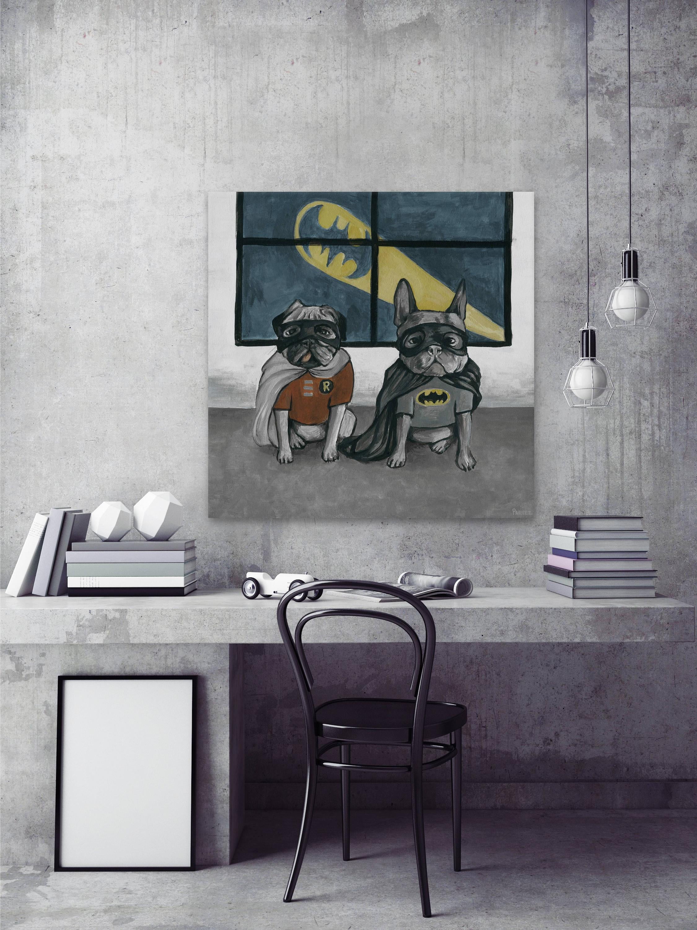 Parvez Taj Superhero Bulldogs Canvas Wall Art