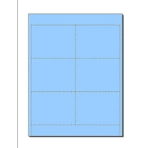 Blank Name Badge Inserts on 8.5" x 11" Blue Vellum, 6-UP (4" x 3") - 250 Sheets