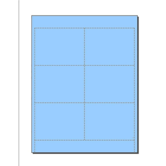 Blank Name Badge Inserts on 8.5" x 11" Blue Vellum, 6-UP (4" x 3") - 250 Sheets