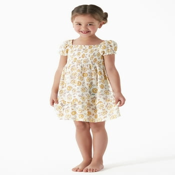 Modern Moments by Gerber Toddler Girl Puff Sleeve Gauze Dress, Sizes 12M-5T