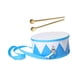thumbnail image 2 of Tambor de mano de doble cara, juego de percusión con bloques de madera, juguete Montessori para practicar Azul blanco, 2 of 9