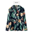 thumbnail image 3 of NFTOEIULA Women Floral Print Lapel Collar Buttons Long Sleeve Bohemian Shirt, 3 of 7