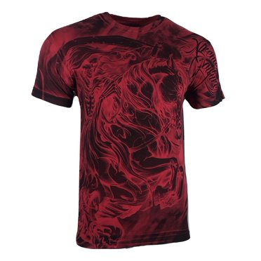T-Shirt Uomo Affliction Xtreme Couture – Stile Esercito Biker, Manica Corta, Colore Sabbia