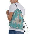 thumbnail image 4 of Yiaed Teal Mama Llama Print Drawstring Bags Drawstring Backpack Bulk String Back Pack Gym Sport Bag-Small, 4 of 5