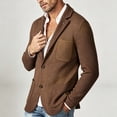 thumbnail image 2 of Mens Cardigan Sweater Knit Blazer Suit Jacket Casual Two Button Lightweight Sport Coat with Multi Pockets, 2 of 5