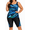 Black Stripe, variant on Plus Size Tankini Swimsuits for Women 2 Piece Rash Guard Bathing Suit with Capri Swim Pants Tummy Control Athletic Swimwear