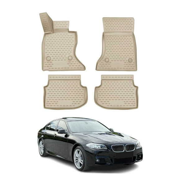 OMAC Floor Mats Liner for BMW 5 Series F10 F11 xDrive 2010-2013 TPE Beige 4x