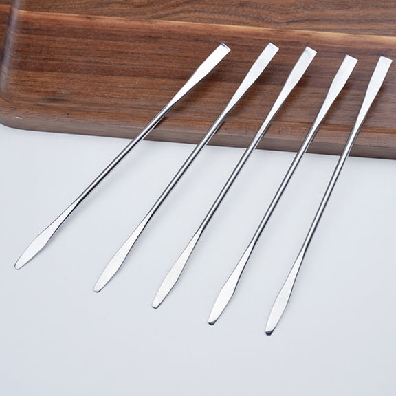 PAMINGONO 5Pcs Metal Makeup Spatula Stainless Steel Eye Cream Cosmetics Spoon For Skincare 15x0.3Cm