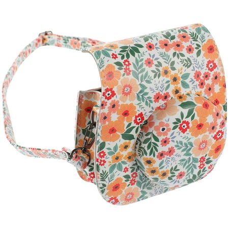 Image of Crossbody Handbags Floral Camera Instant Film Case Protective Messenger Pu Travel