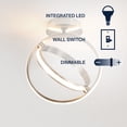 thumbnail image 4 of JONATHAN Y Nicole 14.25" 2-Light Modern Minimalist Aluminum Ring Integrated LED Semi Flush Mount, Nickel, JYL1700B, 4 of 10