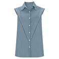 thumbnail image 5 of Casual Shirts for Women Tops for Women Elegant Sleeveless Shirt for With Classic Collar and Button Design – Minimalist Solid Top for Everyday Wear, 5 of 7