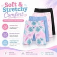 thumbnail image 3 of Girls 4 Pack Bike Shorts Stretchy, Soft High Waist Athletic Shorts for Kids with Fun Prints Colors Ideal for Dance, Play, Biking, or Everyday Wear (Sizes 4-14), 3 of 7