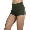 thumbnail image 5 of ToBeInStyle Women's Wide Waistband Rollover Yoga Shorts - True Olive - S, 5 of 5