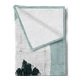 thumbnail image 2 of Tropical Island Soft Flannel Fleece Throw Blanket, Pencil Drawn Long High Palm Trees and the Sun, Cozy Plush for Indoor and Outdoor Use, 50" x 70", Slate Blue Dark Green, by Ambesonne, 2 of 5