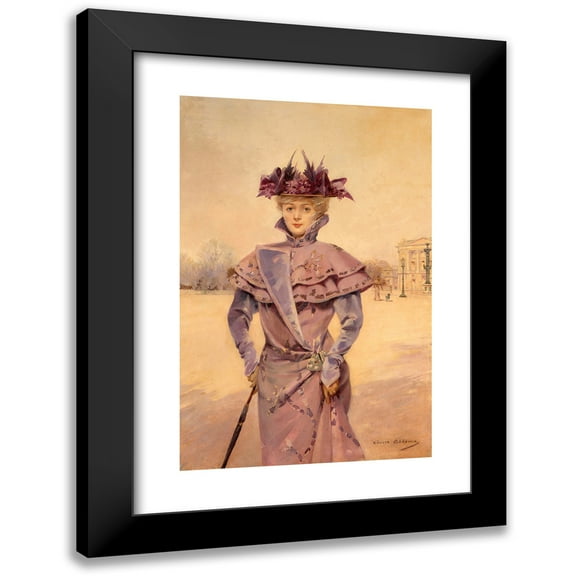 Louise Abbéma 11x14 Black Modern Framed Museum Art Print Titled - Elegant Place De La Concorde (1894)