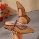 thumbnail image 4 of Sandalias Casuales de Cuña de las Mujeres Tejidas Mary Jane Mules, Sandalias Cerradas Del Dedo Del Pie de las Mujeres Apuntando el Dedo Del Pie Hueco Fuera, 4 of 9