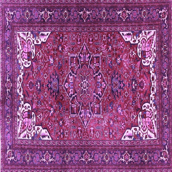 Ahgly Company Indoor Square Persian Purple Traditional Area Rugs, 3' Square