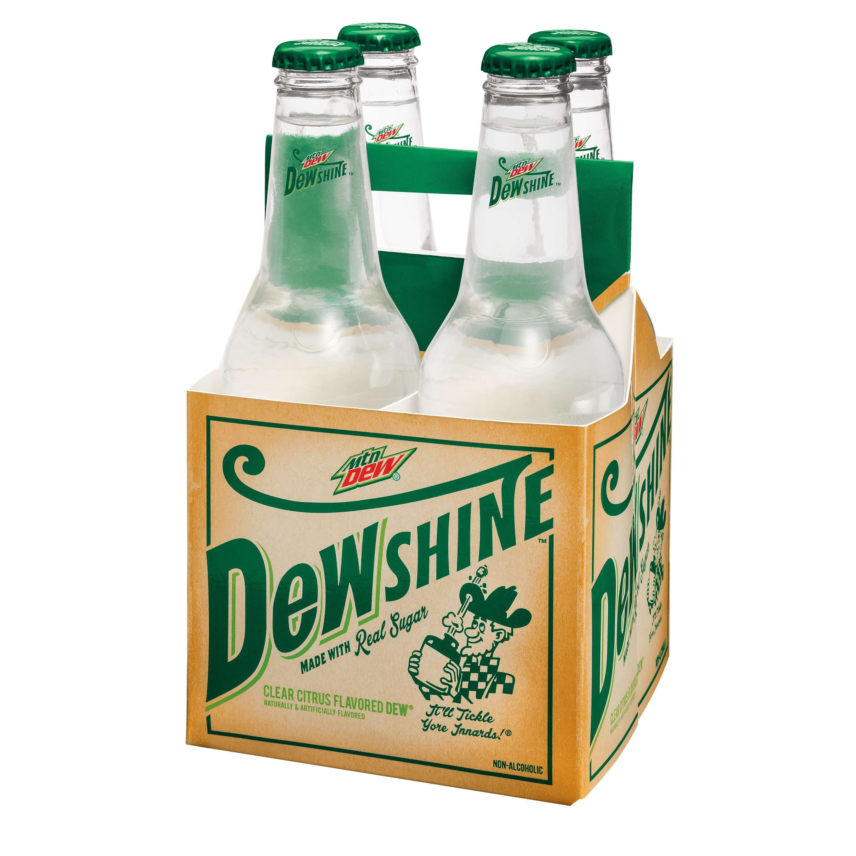 Mtn Dew Dewshine 12oz glass bottle full unopened Mountain Dew 1 Bottle 