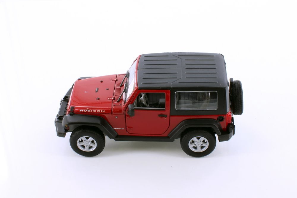 2007 Jeep Wrangler Rubicon Hardtop, Red - Welly 22489H/4D - 1/24 scale Diecast Model Toy Car
