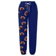 thumbnail image 4 of Pantalon pour Femmes Décontracté Chic Extensible Léger Mode Imprimé Rugby Taille Haute à Cordon Coupe Ample Bas Pantalon Taille Haute Tendance Été, 4 of 4