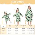 thumbnail image 3 of Dailycode Wearable Blanket Hoodie Oversized Sherpa Flannel Blankets with Pocket for 3-14 Year Old Green Camouflage Shapes, 3 of 7