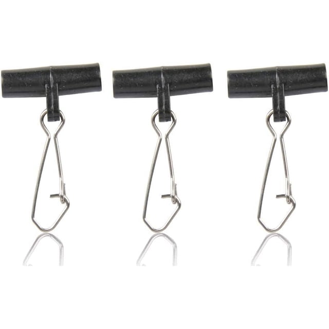 Sinker Slides for Fishing, Sinker Weight Silder Line Slide Sleeve Swivel Duo Lock Snaps for Saltwater Surf Bottom Fishing Fish Fider Rig Catfish Rig Black Hook Snap 50 Pack