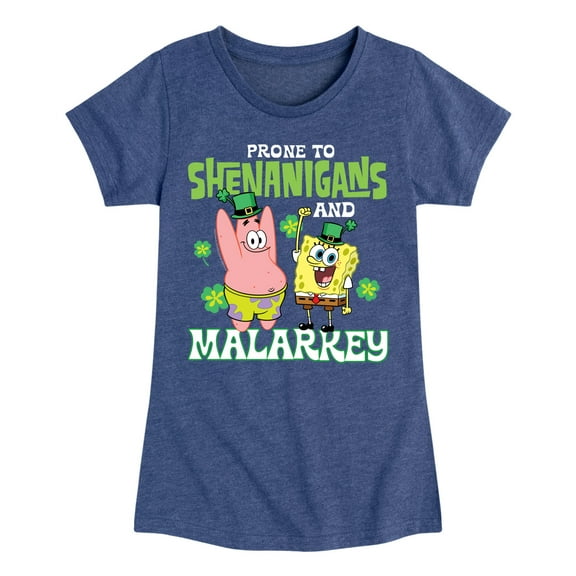 SpongeBob SquarePants - Prone To Shenanigans And Malarkey - Girls Fitted Short Sleeve Tee