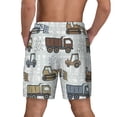 thumbnail image 4 of Uemuo Tractor and Dumper Pattern Mens Swim Trunks Quick Dry Board Shorts with Mesh Lining, Stretch Beach Shorts Quick Dry No-Chafing Board Shorts-, 4 of 9