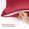 thumbnail image 2 of Unique Bargains Set of 4 Silky Satin Pillowcases Pillow Cover Red Travel, 2 of 8