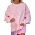 thumbnail image 3 of Arlun Womens Oversized Cute Floral Crewneck Sweatshirts Drop Shoulder Long Sleeve Casual Pullovers 2026 Fall Winter Cute Preppy Printed No Hood Sweatshirt for Daily Wear 1-Pink XL, 3 of 6