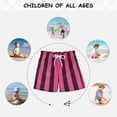 thumbnail image 6 of Pink and Black Stripe Swim Trunks Quick Dry Beach Pool Board Shorts Lightweight Stylish Print Sizes 2T to XL, 6 of 8