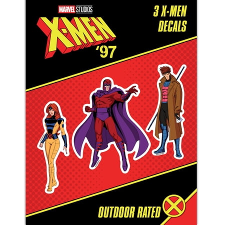 Marvel X-Men Decals – Set of 3 Jean Grey Gambit Magneto Retro Comic Vinyl Stickers for Water Bottle Laptop Car Truck Waterproof Bumper Stickers XMen Decals