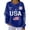 Blue, variant on 250th Anniversary Usa Flag Printed Crew Neck Sweatshirt for Women Trendy Hoodless Pullover Top Patriotic Hoodless Sweatshirt