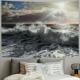 thumbnail image 2 of PRATYUS  Ocean Wave Black and White Tapestry, Ocean Black Nature Wall Hanging Tapestry Psychedelic Tapestry Decorations Bedroom Living Room Dorm Painting, 2 of 6