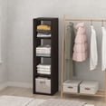 thumbnail image 2 of Furinno CUBIC 4-Cube Open Shelf Extra Thick Frame Black Dark Oak, 2 of 6