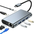 thumbnail image 4 of 1/8 to 1/4 Adapter,7-In-1 Type-C Network Hub Multi-Splitter Adapter with + Pd + Vga + Rj45 + 1Xusb3.0 + 2Xusb2.0 for Pc Computer Accessories,Usb to Vga Adapter,Usb Computer Network Adapters, 4 of 9