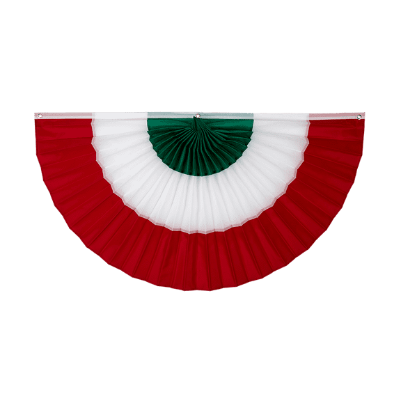 Italy Nylon Flag Bunting - Green/White/Red - 24" x 48"