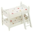 thumbnail image 1 of Dollhouse Furniture Miniature Bunk Bed Simulation Small Bunk Bed Model Doll Bunk Bed with Ladder, 1 of 8