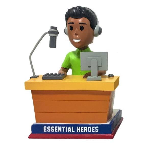 Radio News DJ Talk Show Host Essential Heroes Bobblehead Male Dark Skin Tone