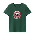 thumbnail image 1 of Camiseta para mujer ropa de verano moda suave ropa deportiva básica camiseta cuello redondo Verde, 1 of 7