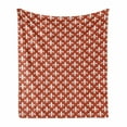 thumbnail image 1 of Fleur De Lis Soft Flannel Fleece Throw Blanket, Heraldic Pattern with Abstract Floral Elements Curved Leaves and Bud, Cozy Plush for Indoor and Outdoor Use, 60" x 80", Red White, by Ambesonne, 1 of 6