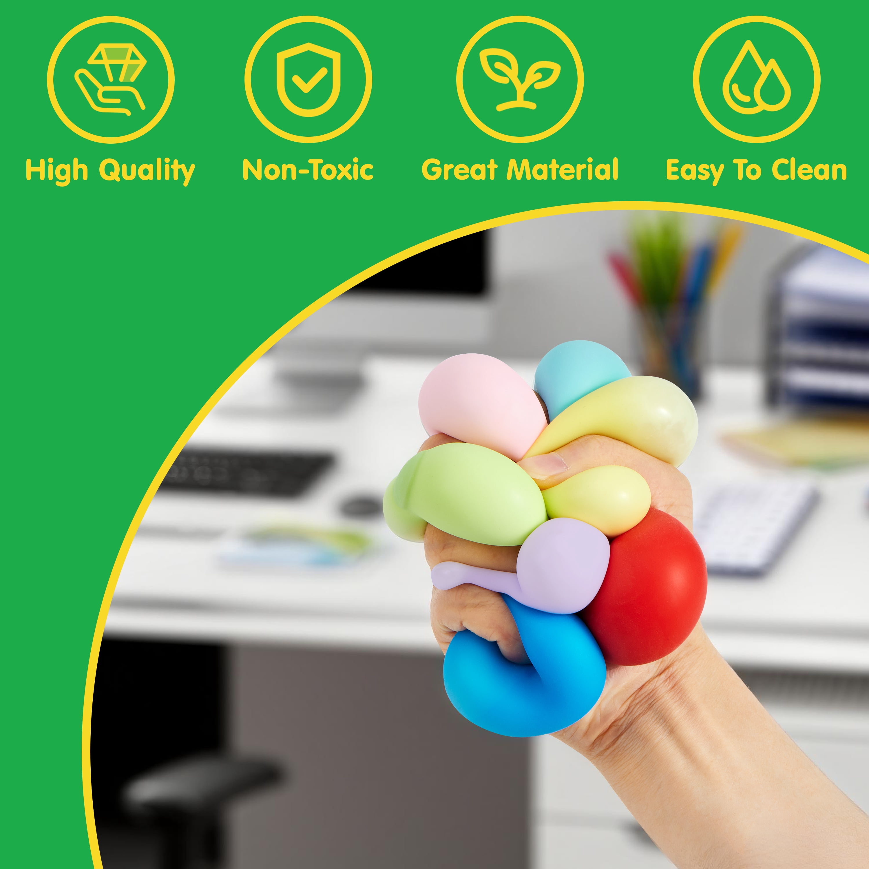 Joyfy 9 Pack Slow Rising Stress Balls Mini Sensory Fidget Toys for Adults & Kids, 1.57" Colorful Squeeze Balls for Stress Relief, Party Favors, Classroom Prizes & Office Relaxation
