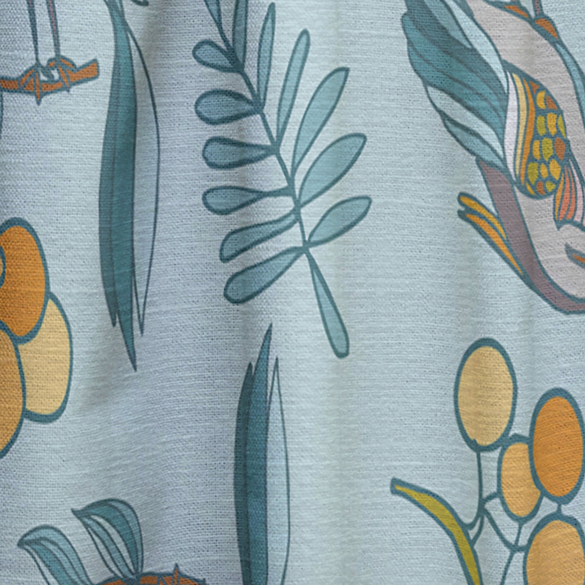 Designart 'Decorative With Berries and Birds' Modern Curtain Panel