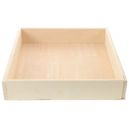 STOBOK Beige Wooden Sand Tray Portable Sandbox Storage Box for Indoor Outdoor Use