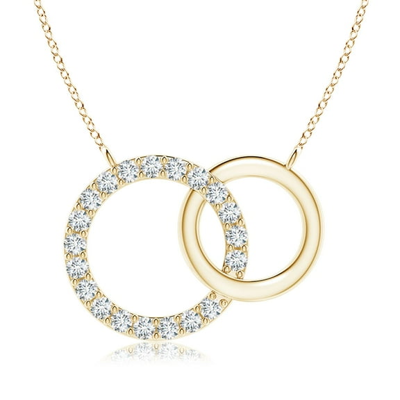 ANGARA Lab Grown Interlocking Diamond Circle Necklace for Women in 14K Yellow Gold (Size-1.8mm| Color-F-G| Clarity-VS) | Anniversary, Jewelry Gift for Women | Lab-Grown Diamond Necklace