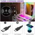 thumbnail image 5 of Gurexl RGB Makeup Vanity Table Set with Wireless Charging, LED Lights, USB Ports, White, 5 of 8